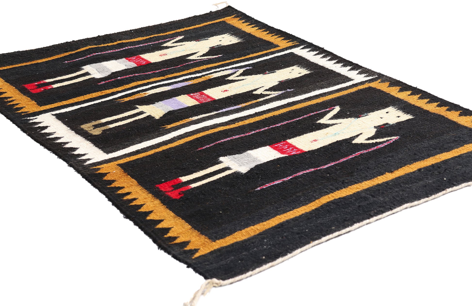 3 x 4 - Black Vintage Yeibichai Navajo Rug - 79387