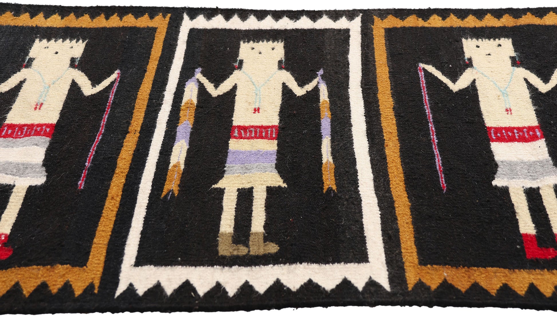 3 x 4 - Black Vintage Yeibichai Navajo Rug - 79387