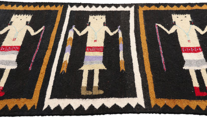 3 x 4 - Black Vintage Yeibichai Navajo Rug - 79387