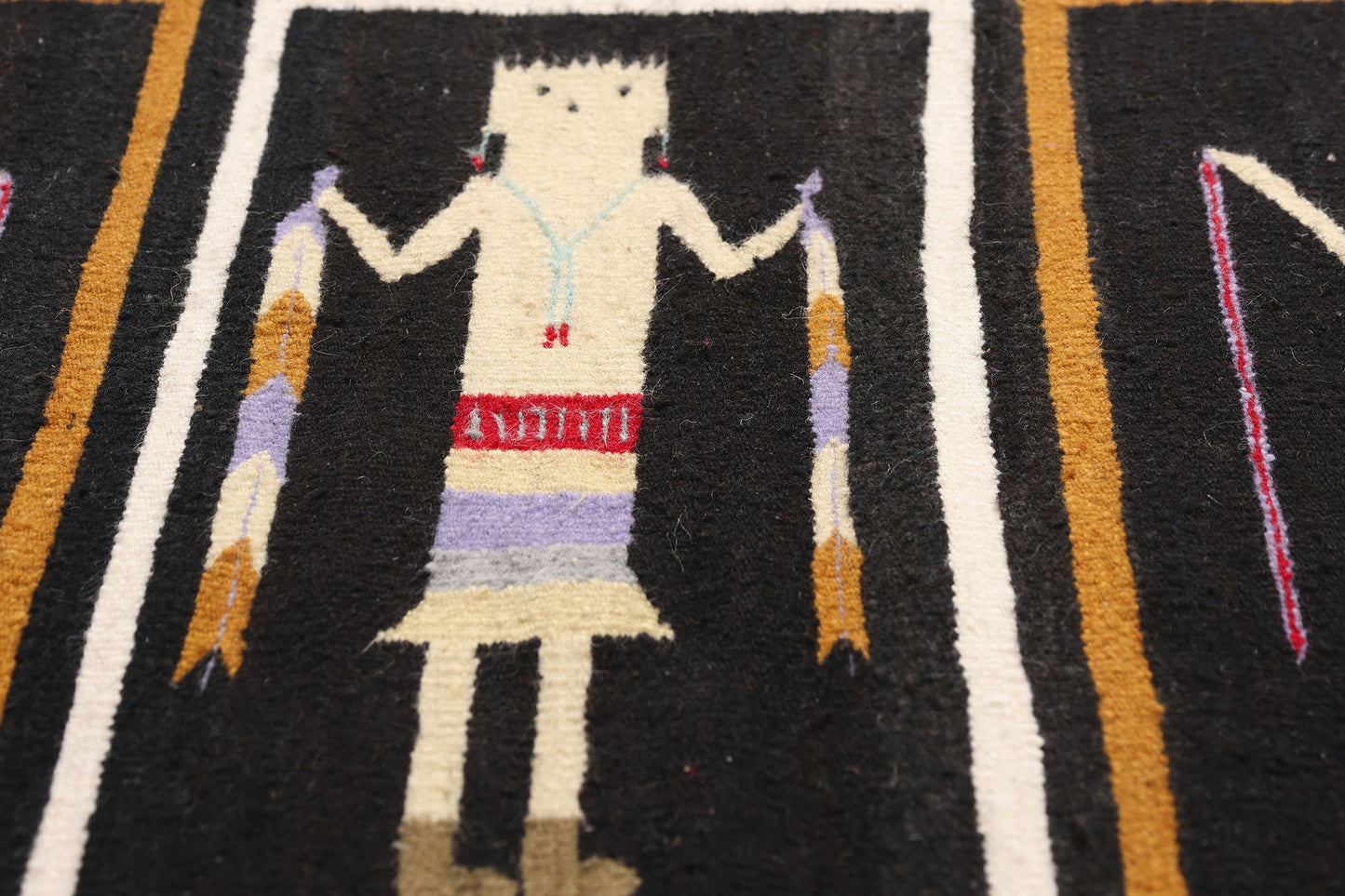 3 x 4 - Black Vintage Yeibichai Navajo Rug - 79387