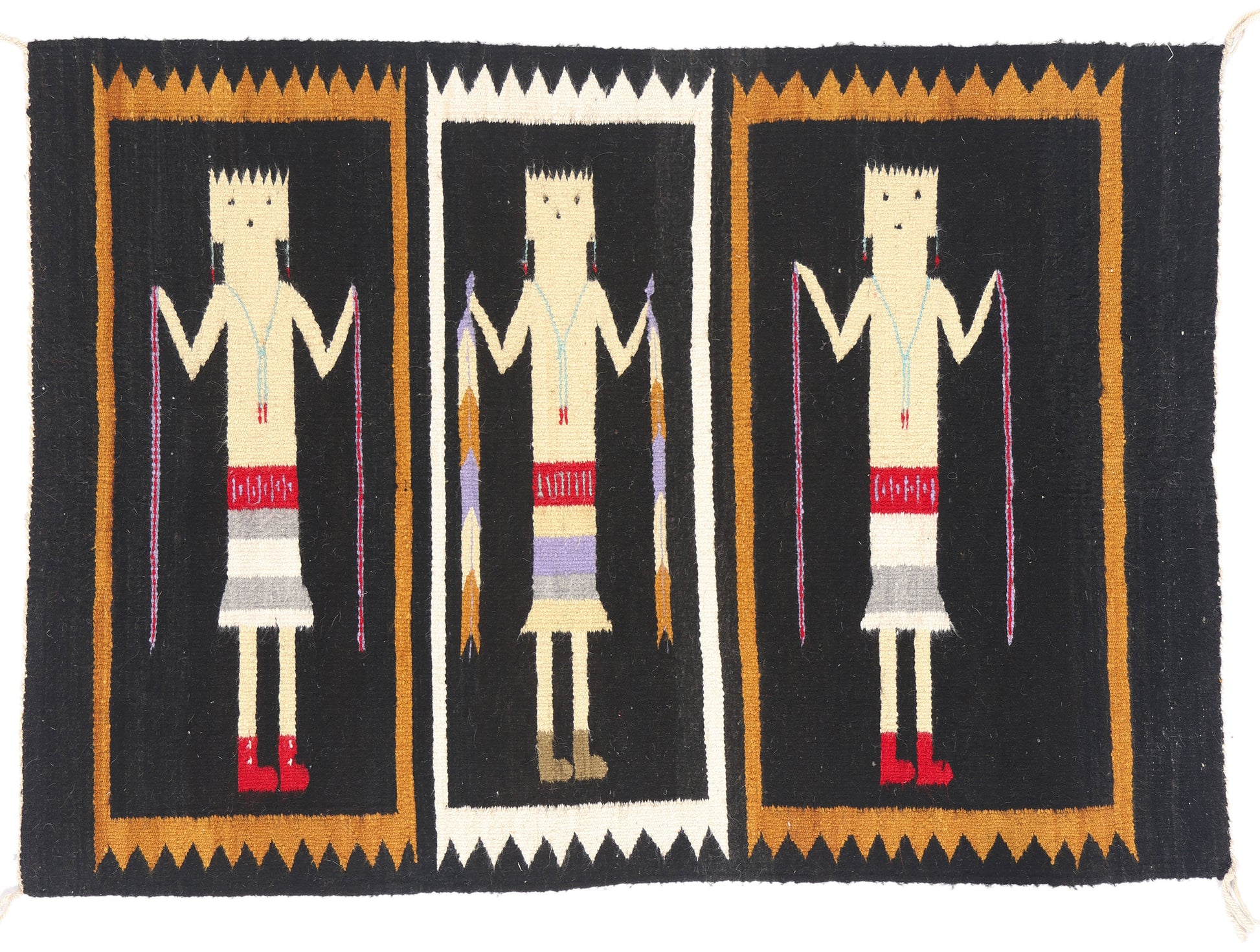 3 x 4 - Black Vintage Yeibichai Navajo Rug - 79387