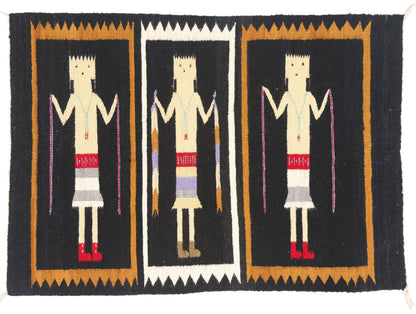 3 x 4 - Black Vintage Yeibichai Navajo Rug - 79387
