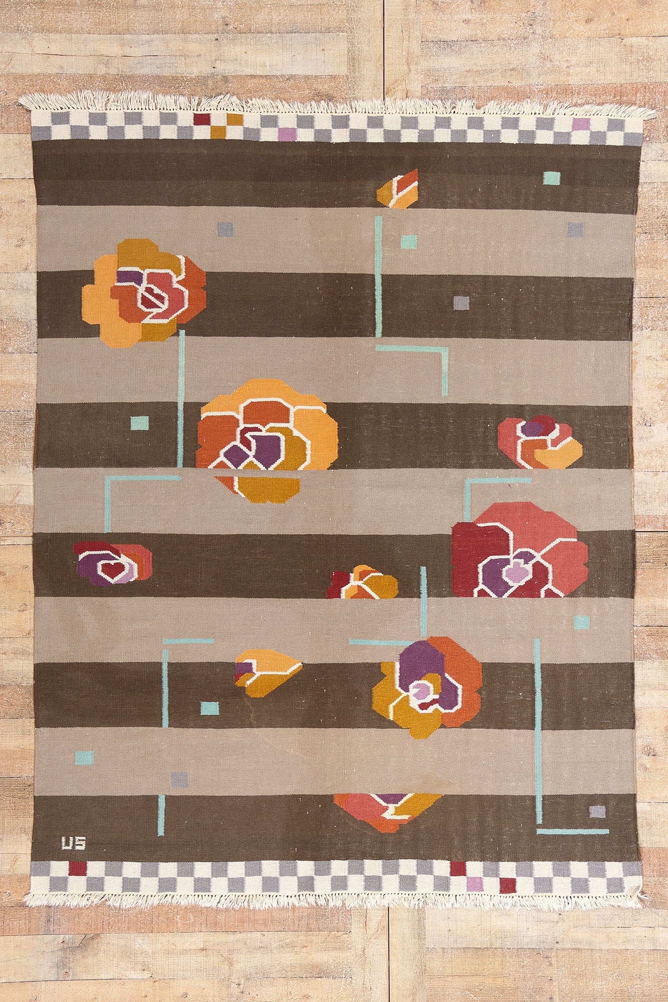 6 x 7 - Gray Vintage Swedish Rollakan Rug - 79388