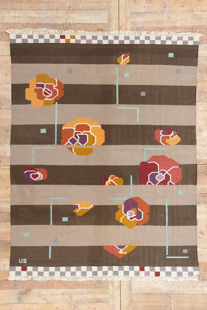 6 x 7 - Gray Vintage Swedish Rollakan Rug - 79388