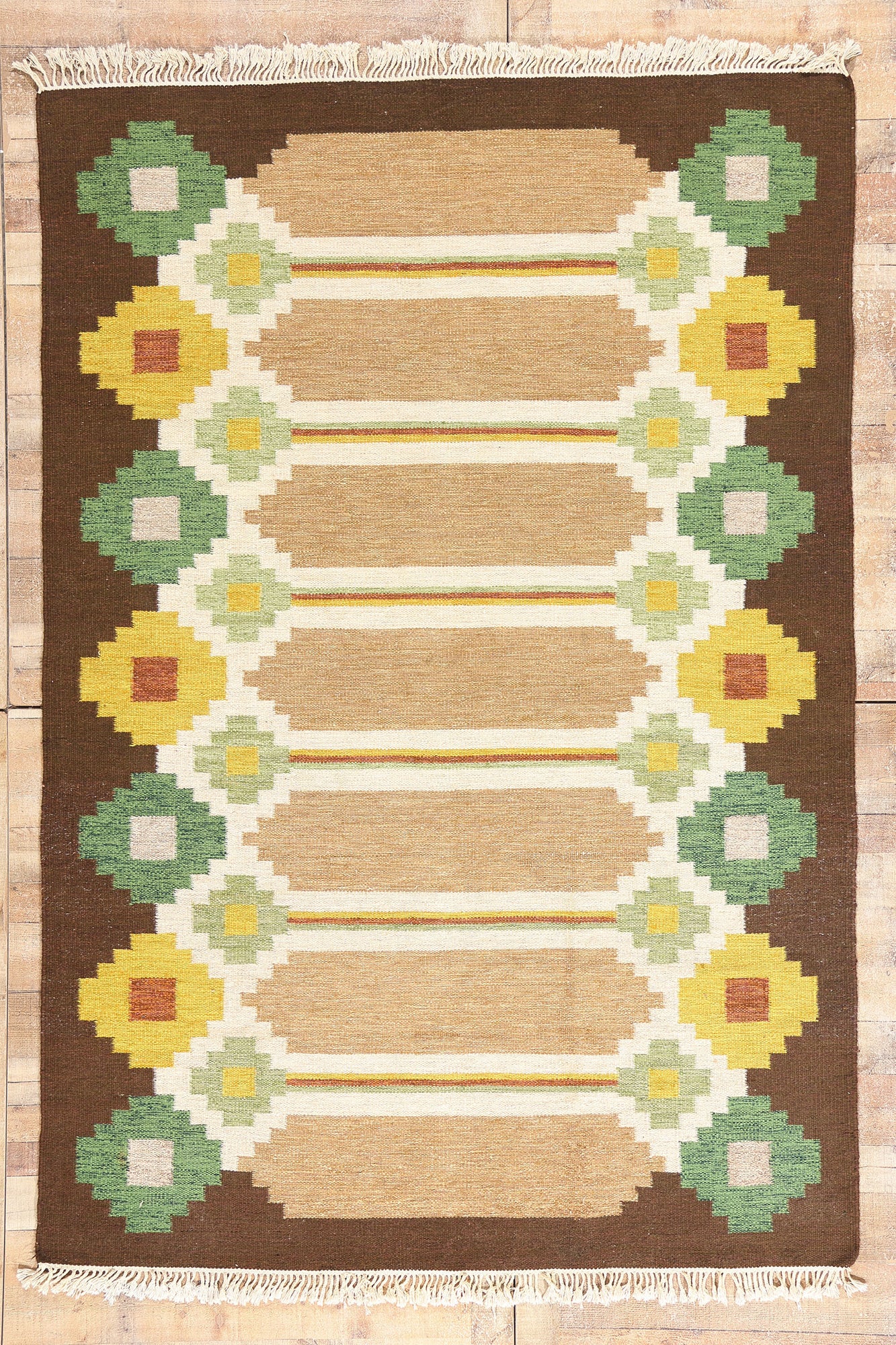 7 x 10 - Brown Vintage Kilim Rug - 79389