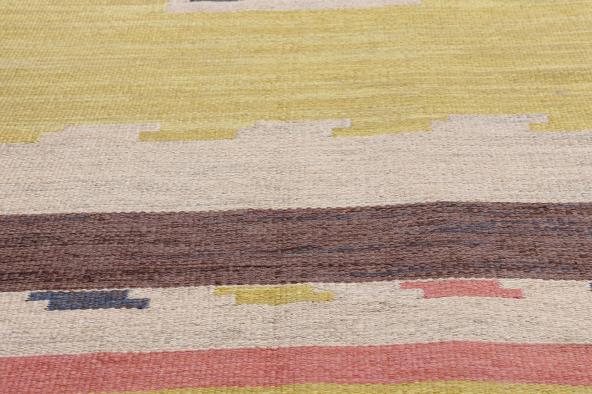 5 x 8 - Yellow Vintage Swedish Rollakan Rug - 79391
