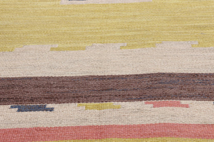 5 x 8 - Yellow Vintage Swedish Rollakan Rug - 79391
