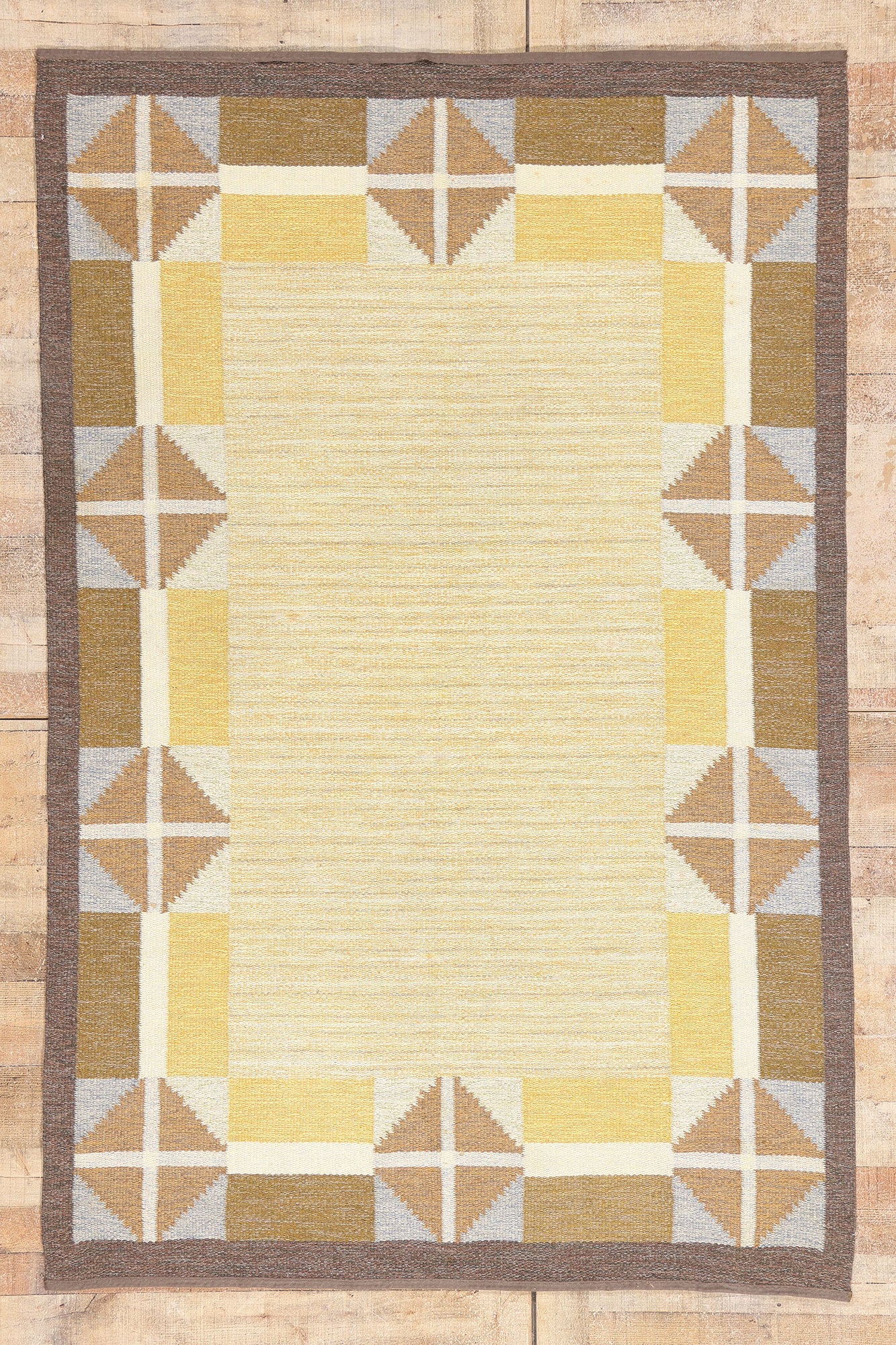 5 x 8 - Yellow Vintage Kilim Rug - 79392