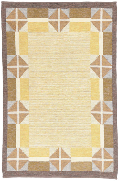 5 x 8 - Yellow Vintage Kilim Rug - 79392