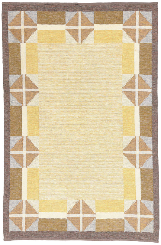 5 x 8 - Yellow Vintage Kilim Rug - 79392