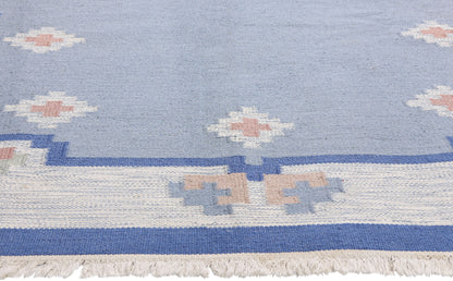 6 x 10 - Blue Vintage Swedish Rollakan Rug - 79393