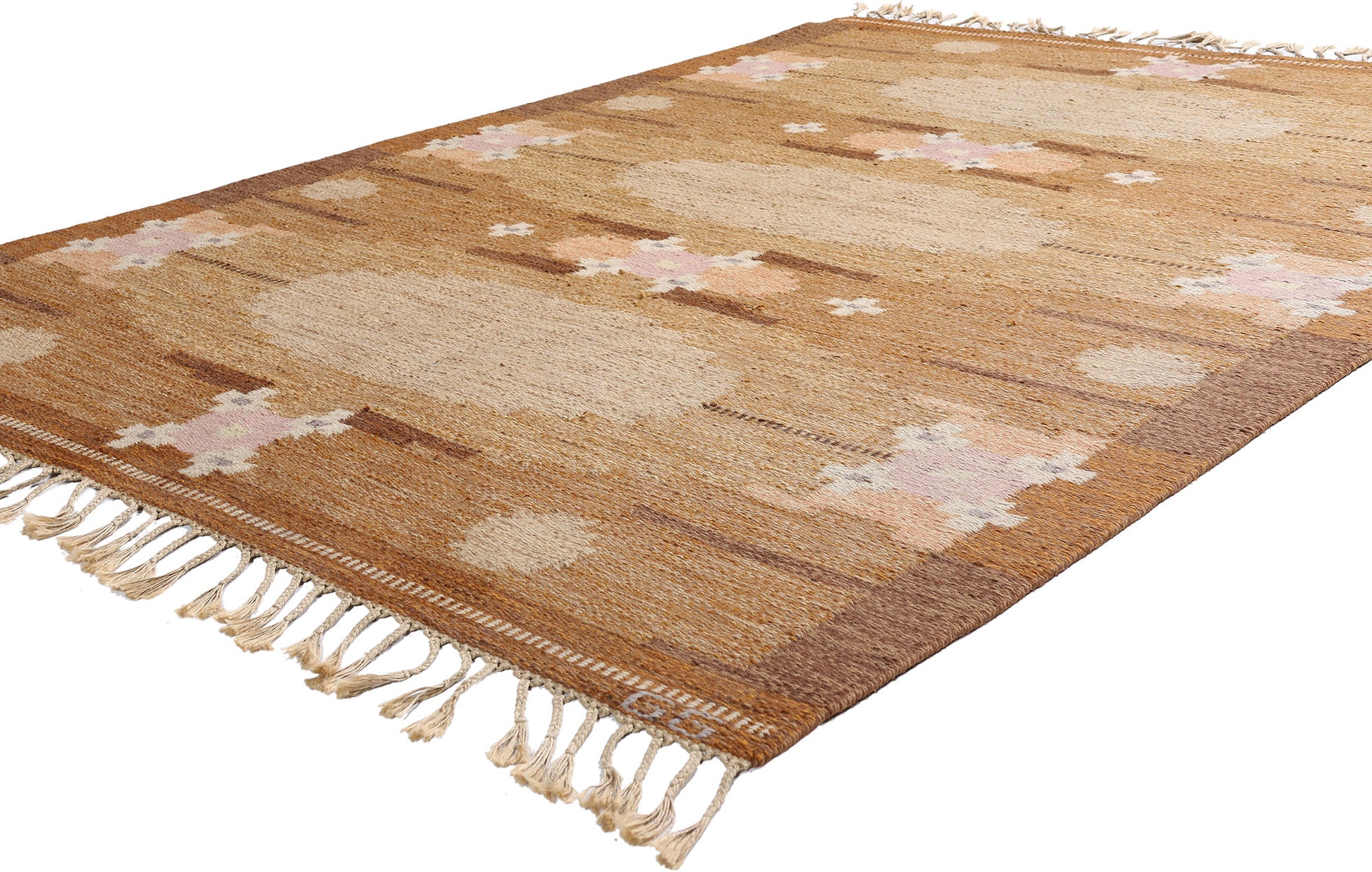 6 x 8 - Brown Vintage Swedish Rollakan Rug - 79396