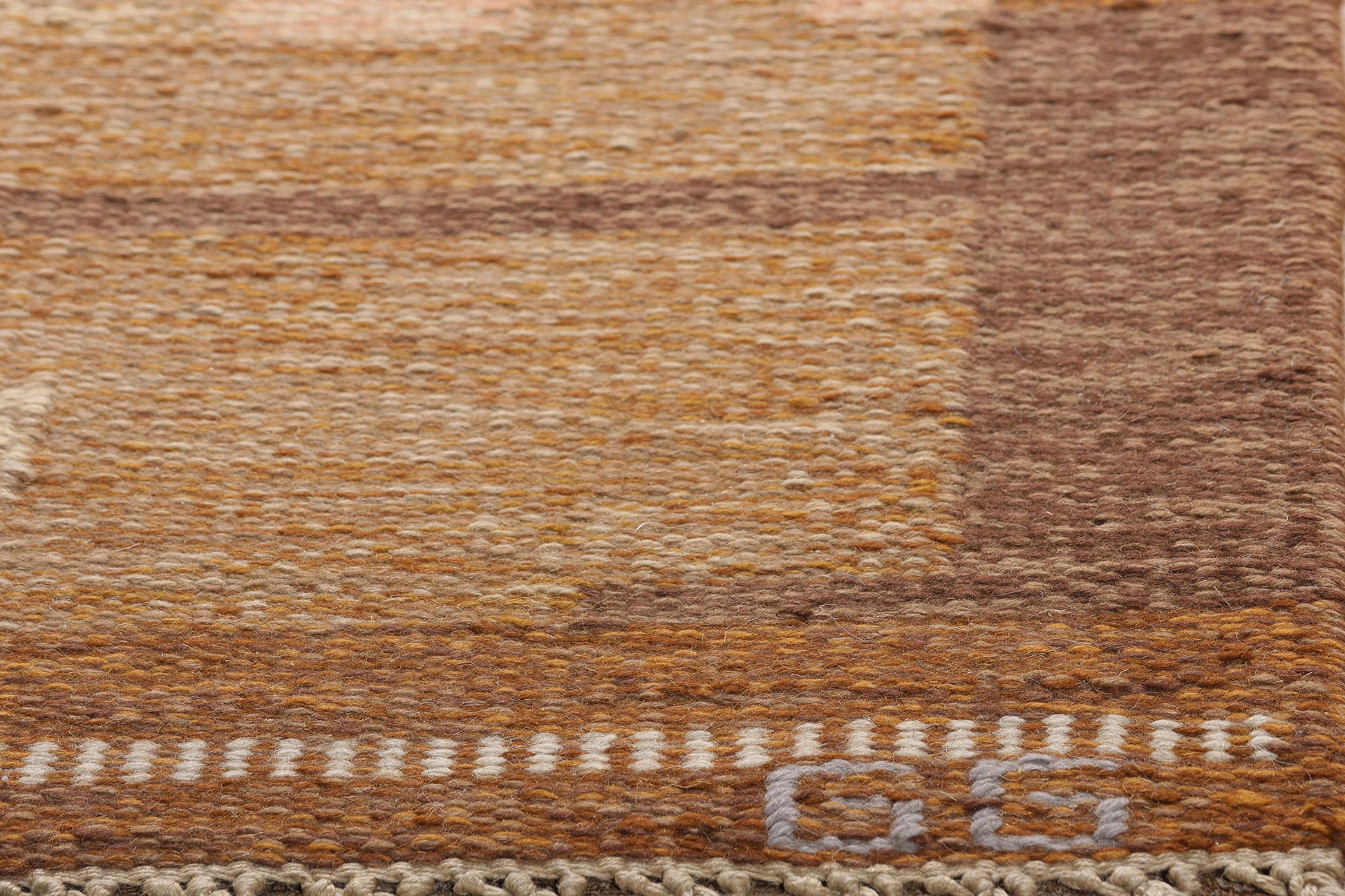 6 x 8 - Brown Vintage Swedish Rollakan Rug - 79396