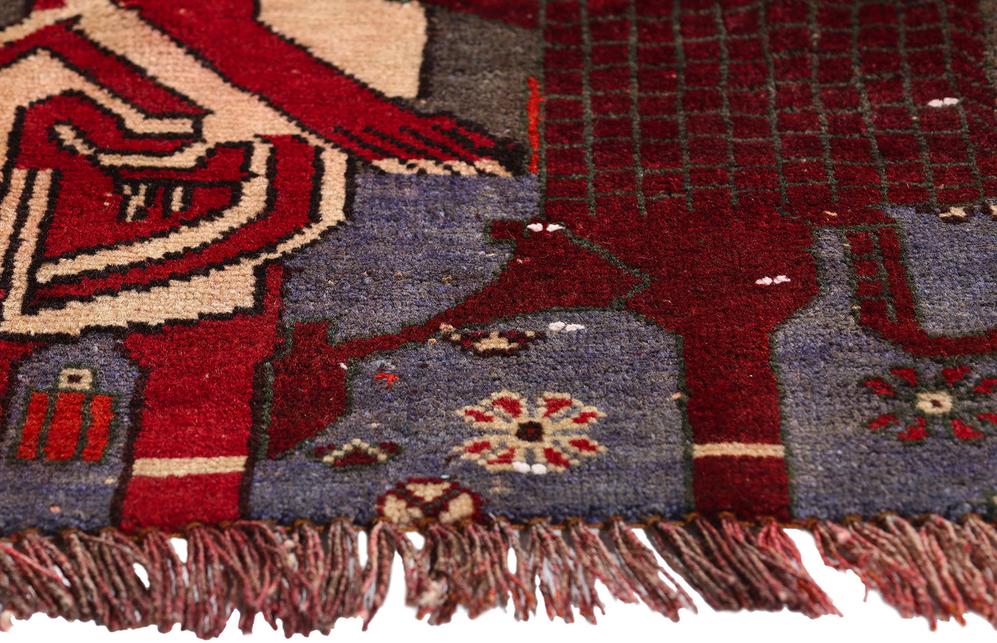 2 x 2 - Blue Antique Persian Pictorial Shiraz Rug - 79399