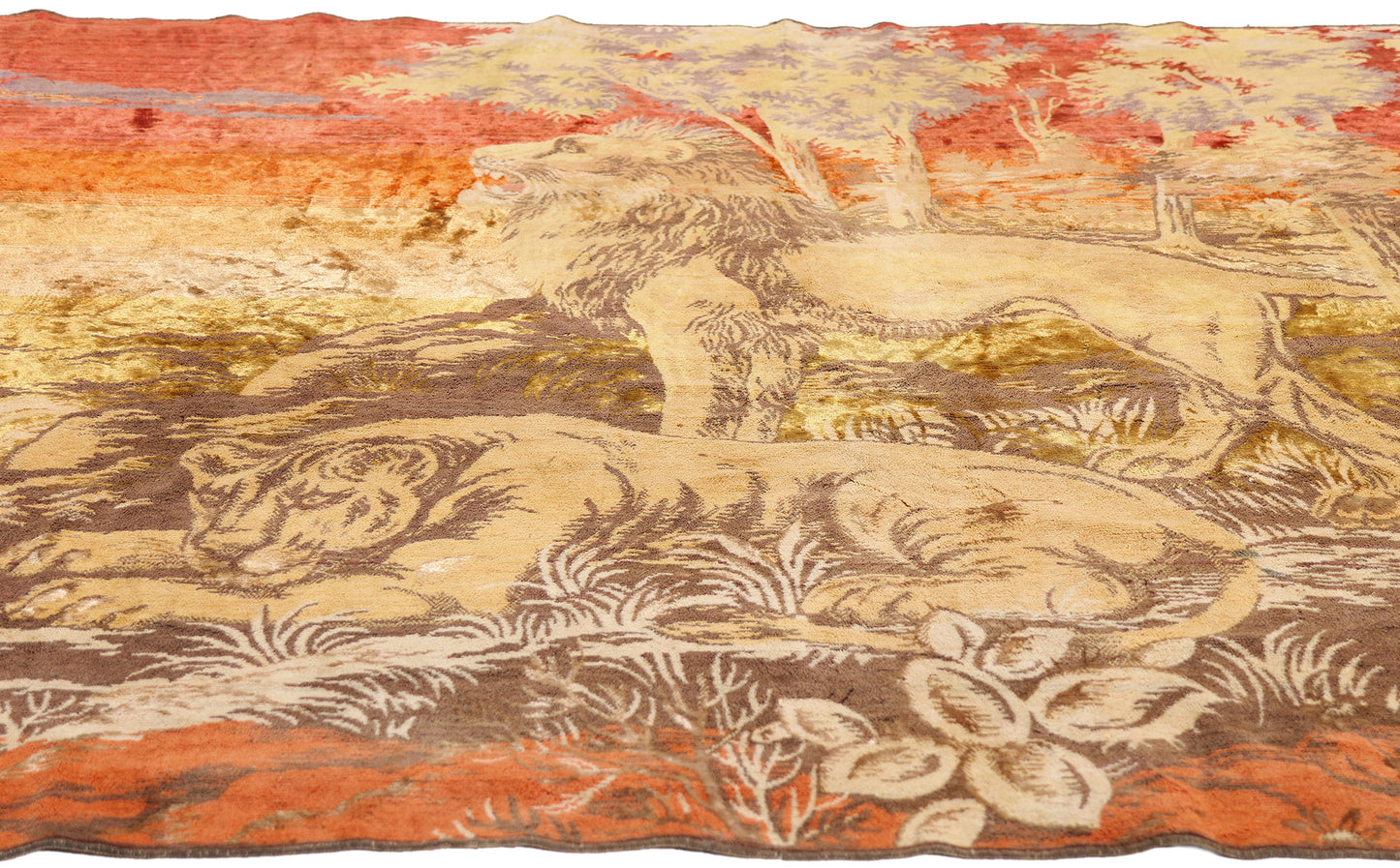 4 x 6 - Gold Vintage Machine Made Rug - 79400