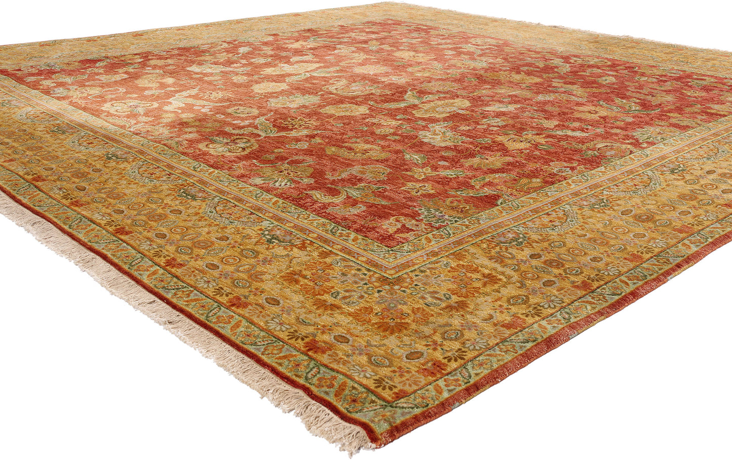 10 x 10 - Red Vintage Tabriz Rug - 79401