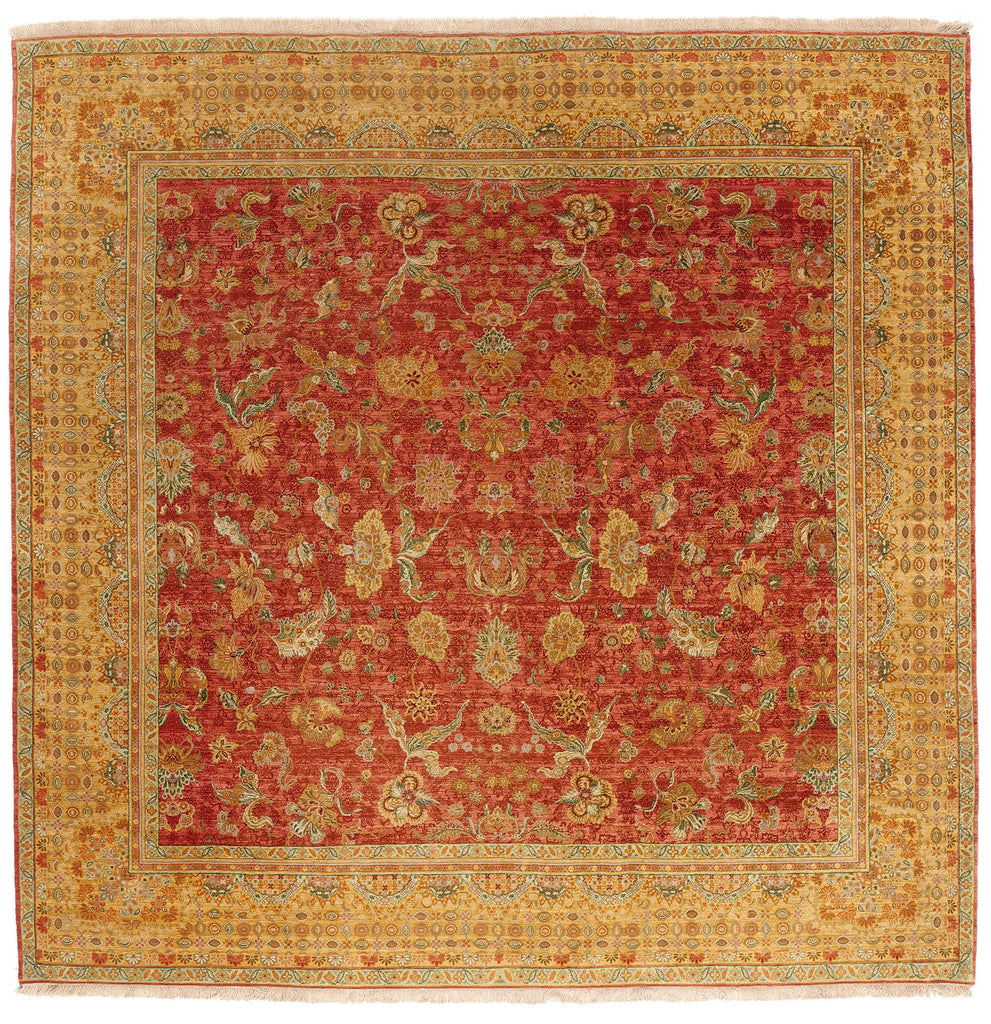10 x 10 - Red Vintage Tabriz Rug - 79401