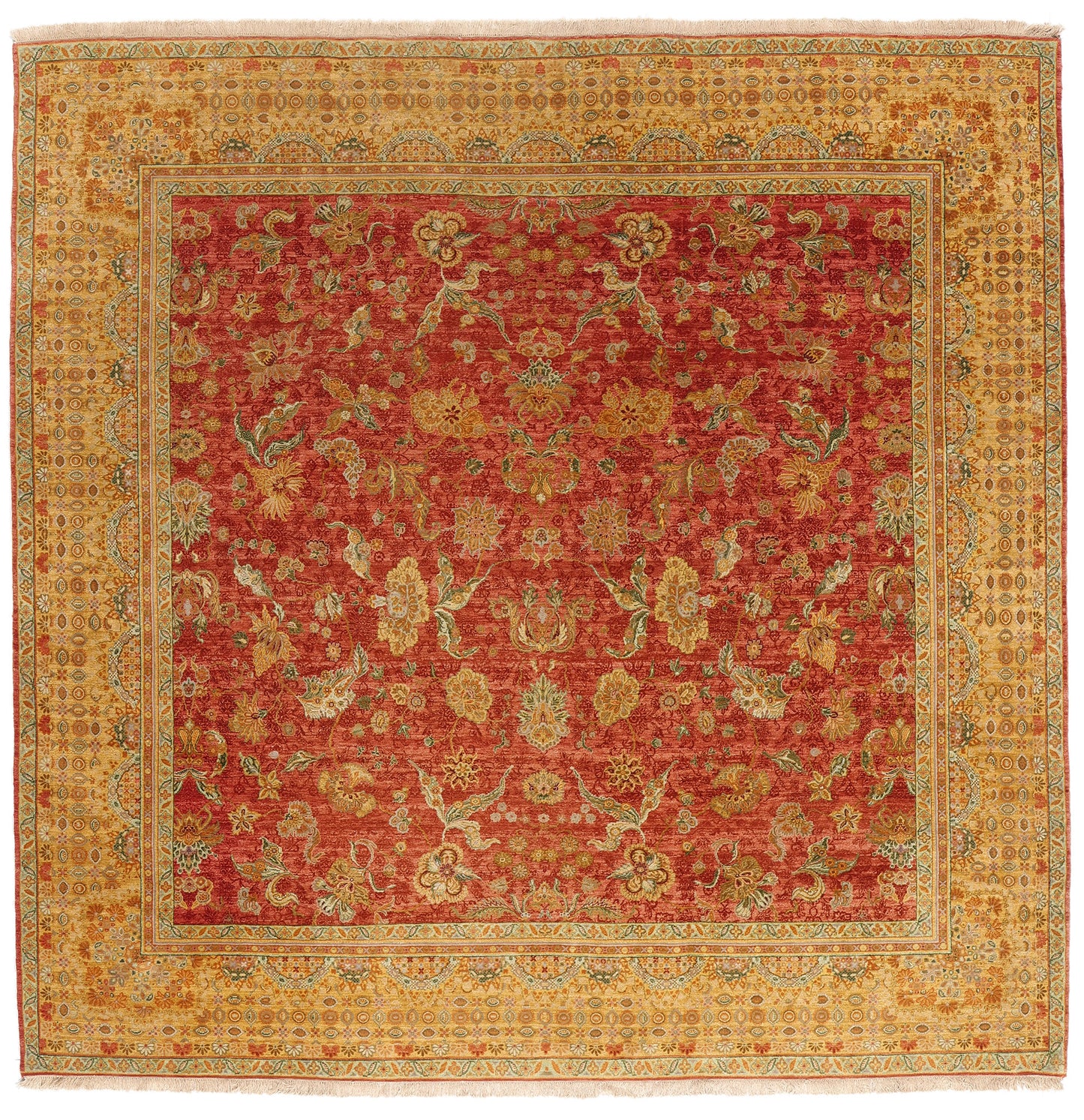 10 x 10 - Red Vintage Tabriz Rug - 79401