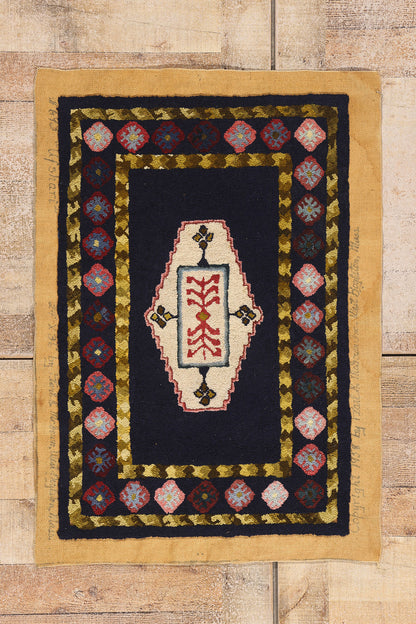 2 x 3 - Navy Blue Antique Hook Rug - 79403