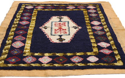 2 x 3 - Navy Blue Antique Hook Rug - 79403