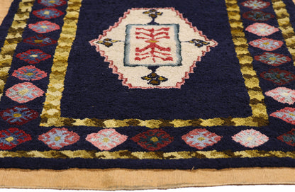 2 x 3 - Navy Blue Antique Hook Rug - 79403