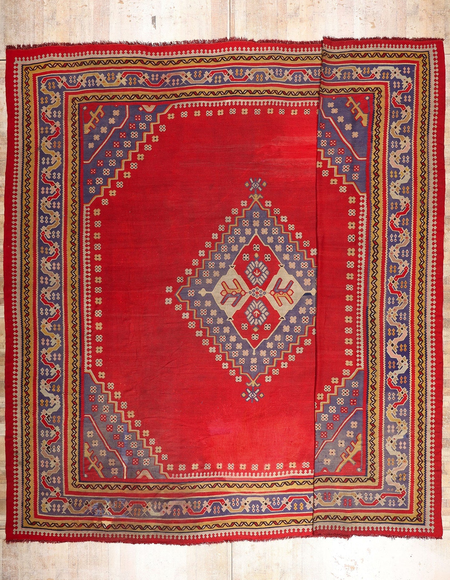 18 x 17 - Red Vintage Kilim Rug - 79406