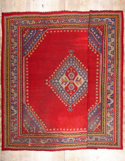 18 x 17 - Red Vintage Kilim Rug - 79406