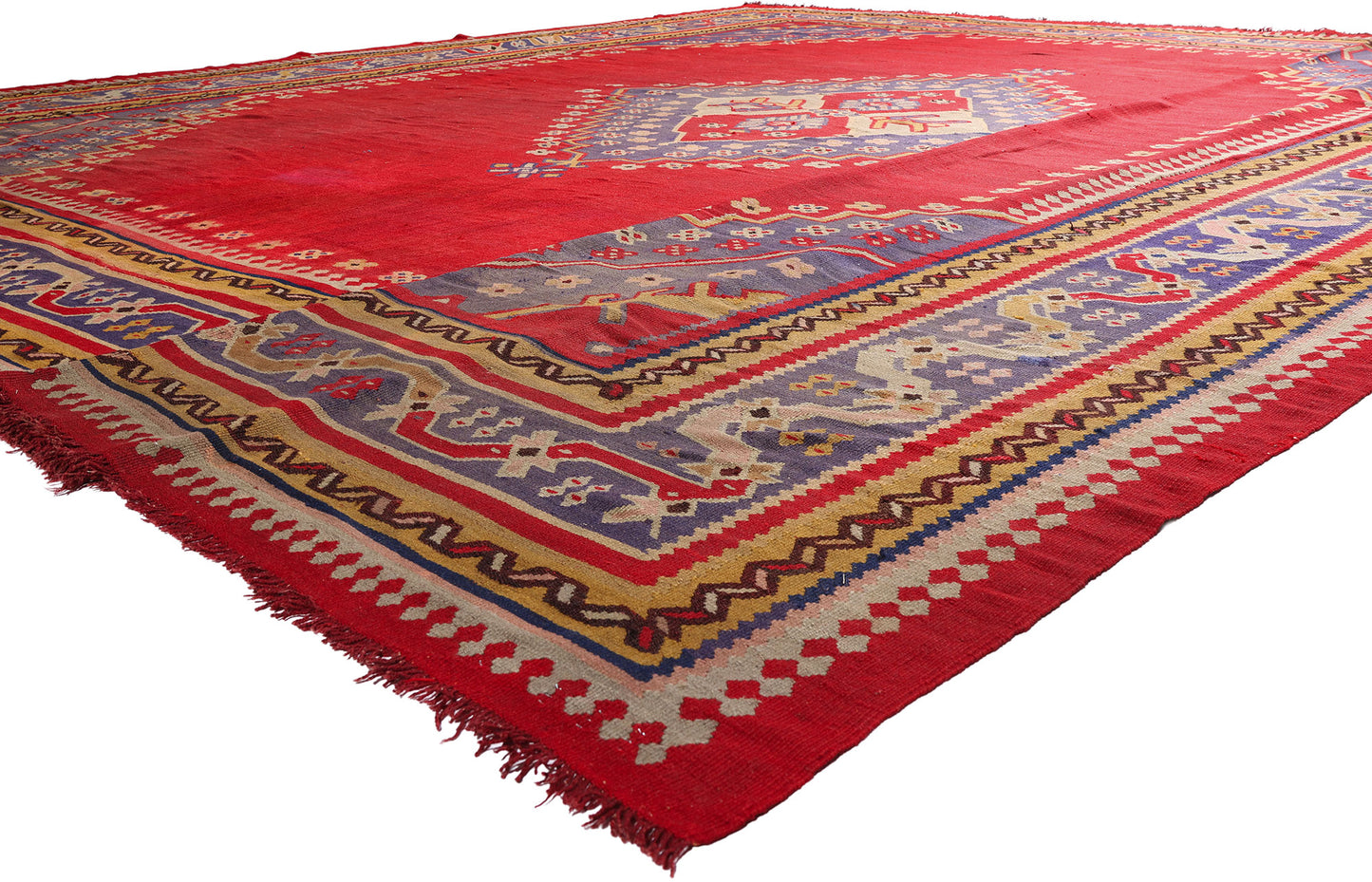 18 x 17 - Red Vintage Kilim Rug - 79406