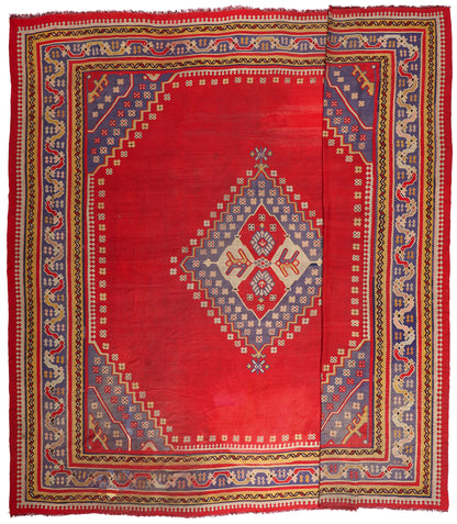 18 x 17 - Red Vintage Kilim Rug - 79406
