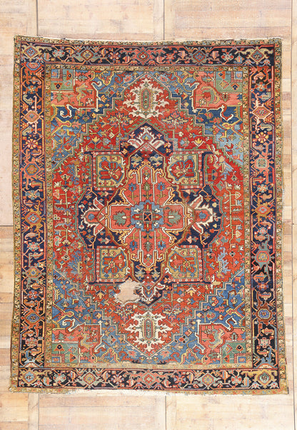9 x 11 - Red Antique Heriz Rug - 79407