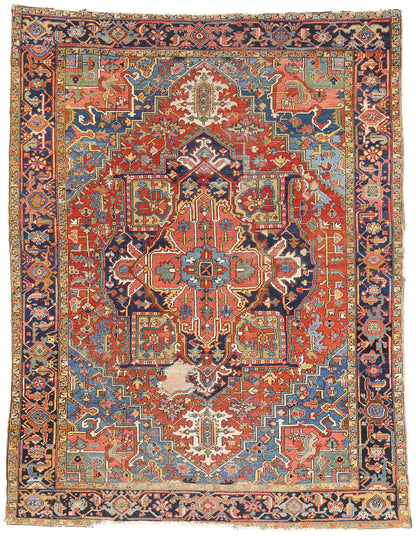 9 x 11 - Red Antique Heriz Rug - 79407
