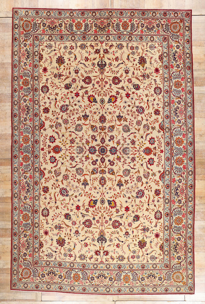 10 x 16 - Ivory Antique Kashan Rug - 79410