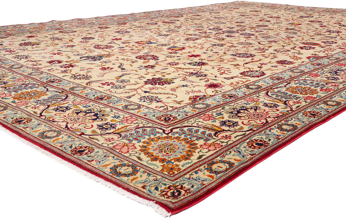 10 x 16 - Ivory Antique Kashan Rug - 79410