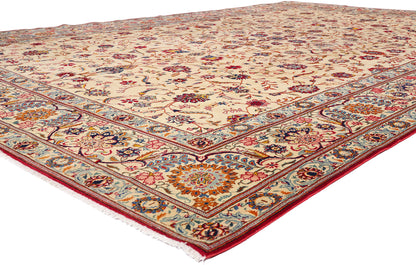 10 x 16 - Ivory Antique Kashan Rug - 79410