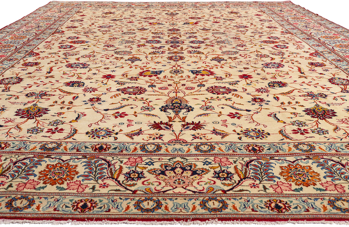 10 x 16 - Ivory Antique Kashan Rug - 79410