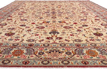 10 x 16 - Ivory Antique Kashan Rug - 79410