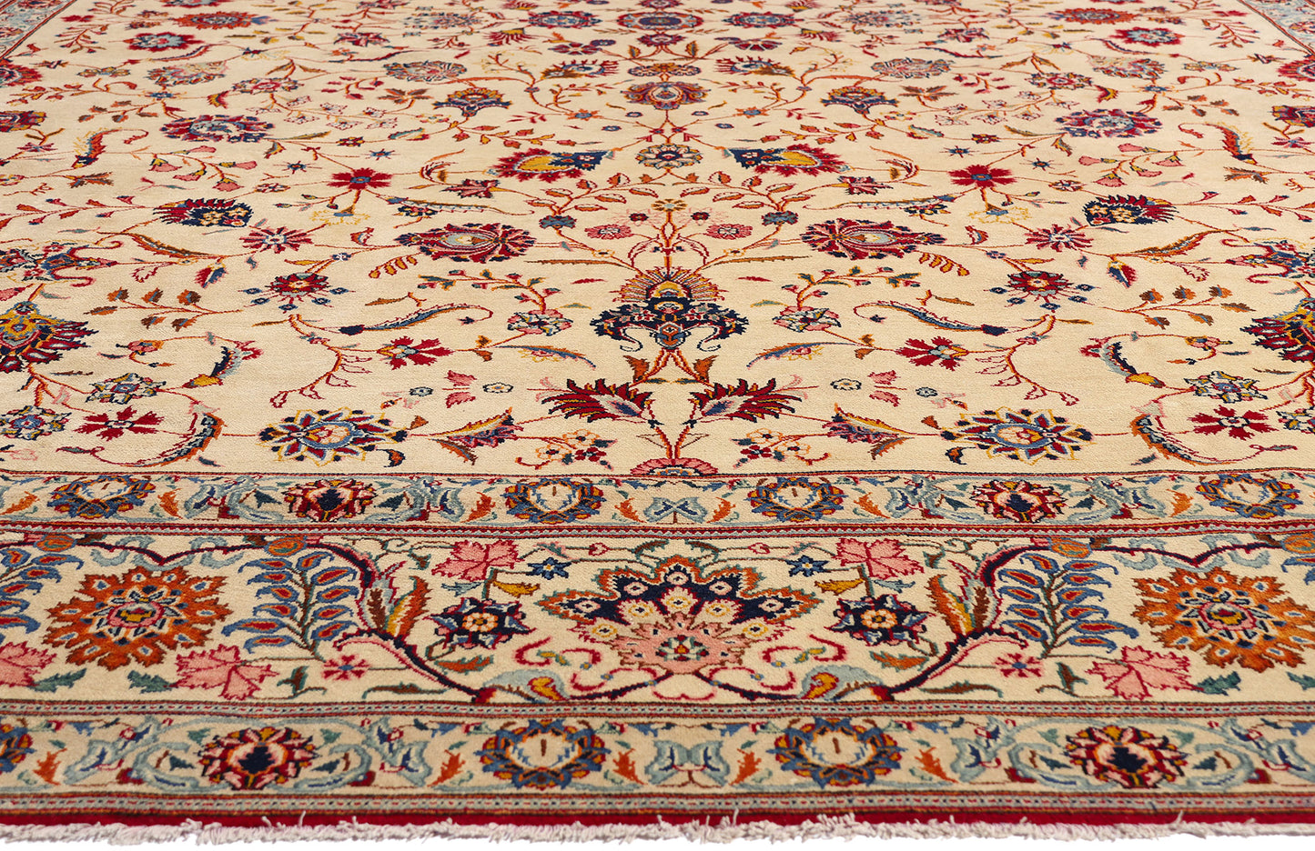 10 x 16 - Ivory Antique Kashan Rug - 79410
