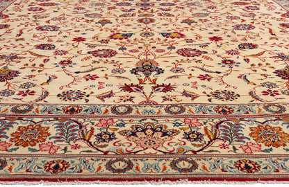 10 x 16 - Ivory Antique Kashan Rug - 79410