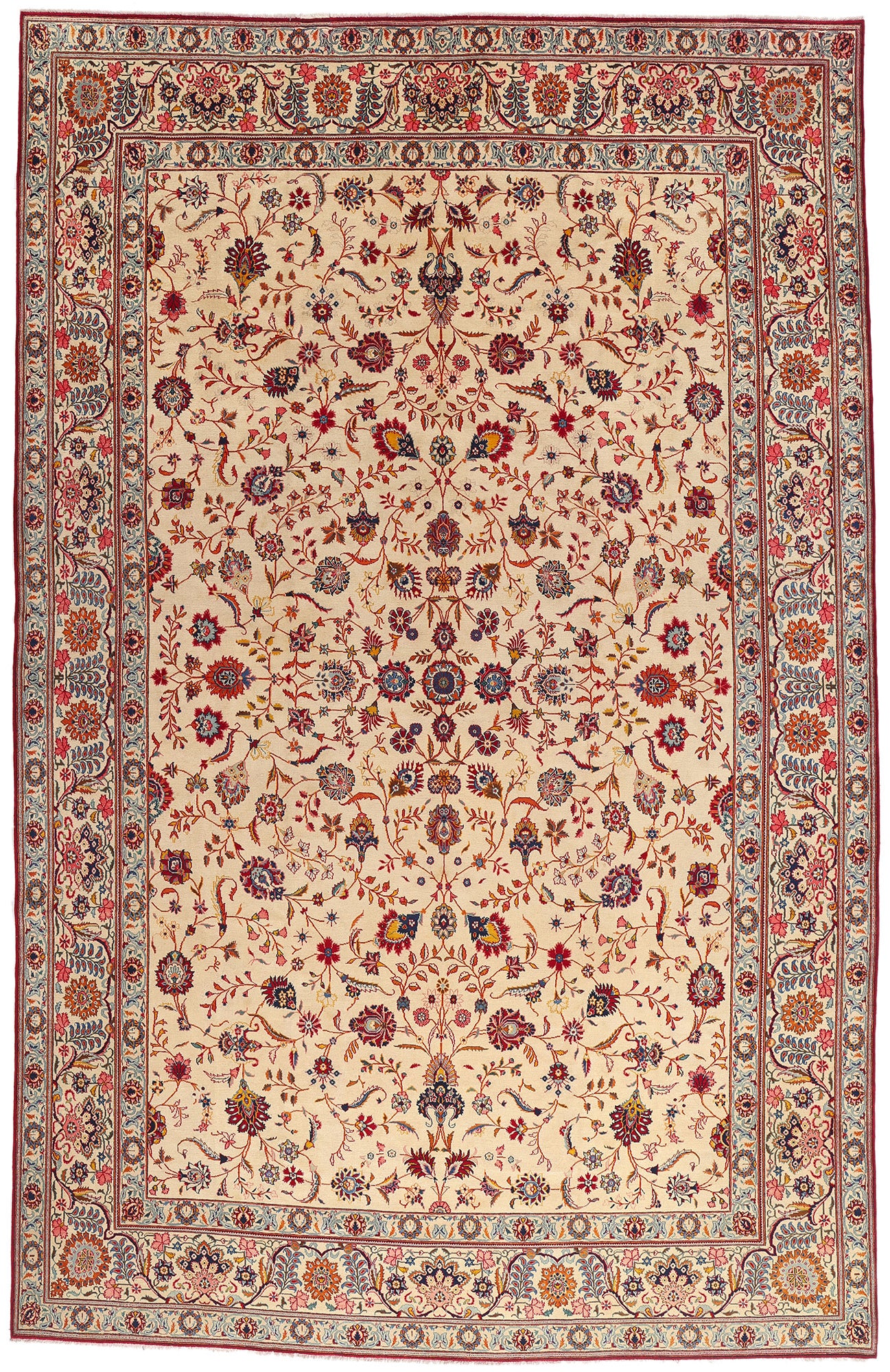 10 x 16 - Ivory Antique Kashan Rug - 79410