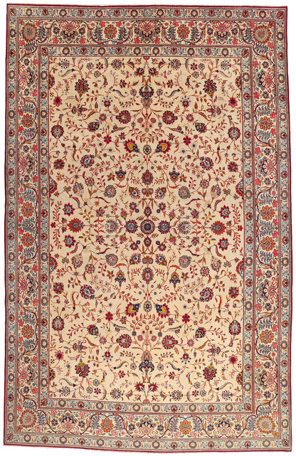 10 x 16 - Ivory Antique Kashan Rug - 79410