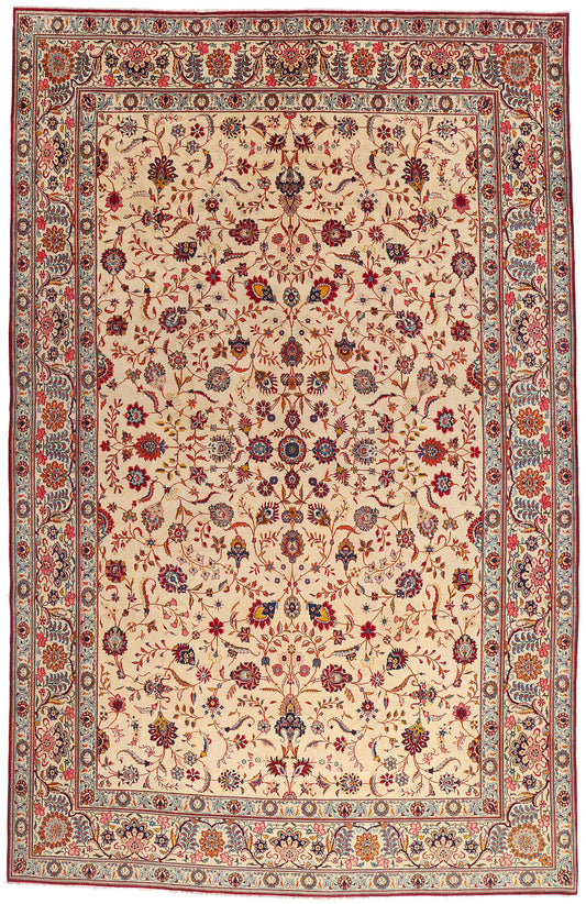 10 x 16 - Ivory Antique Kashan Rug - 79410