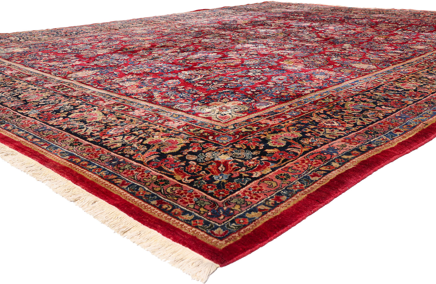 12 x 16 - Red Antique Sarouk Rug - 79411