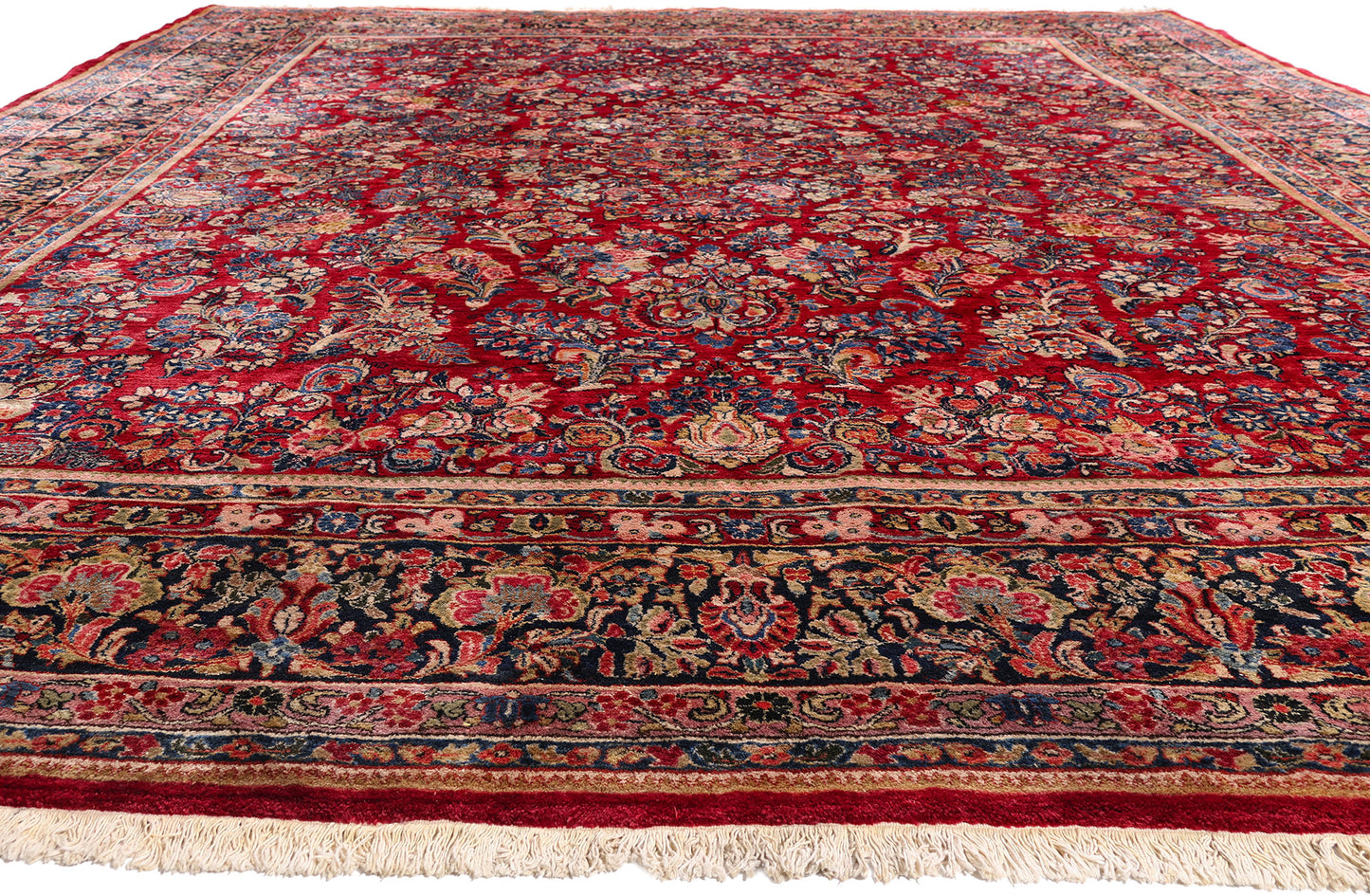 12 x 16 - Red Antique Sarouk Rug - 79411