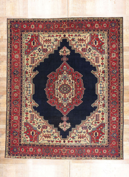 12 x 15 - Navy Blue Antique Serapi Rug - 79412