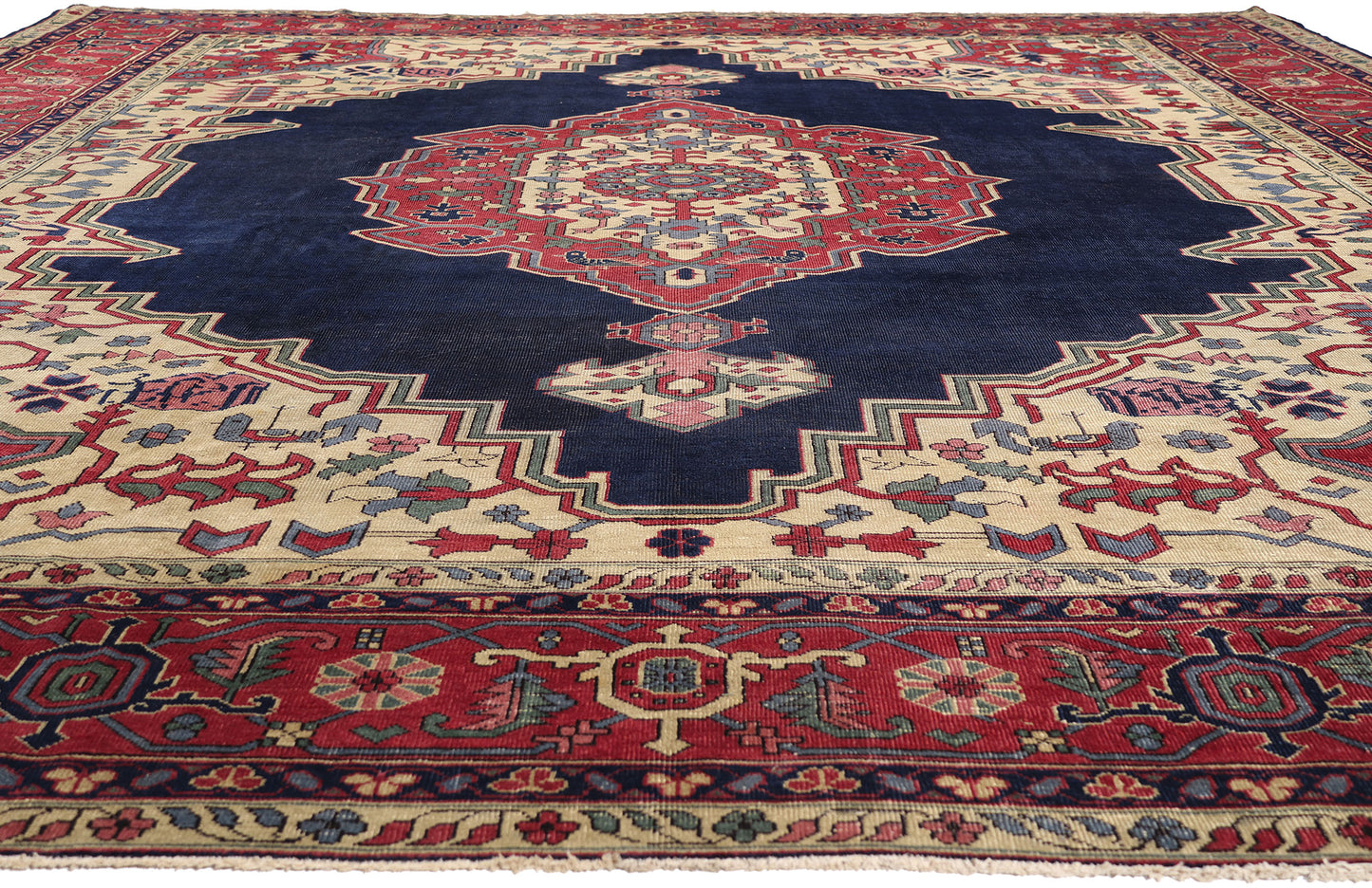 12 x 15 - Navy Blue Antique Serapi Rug - 79412