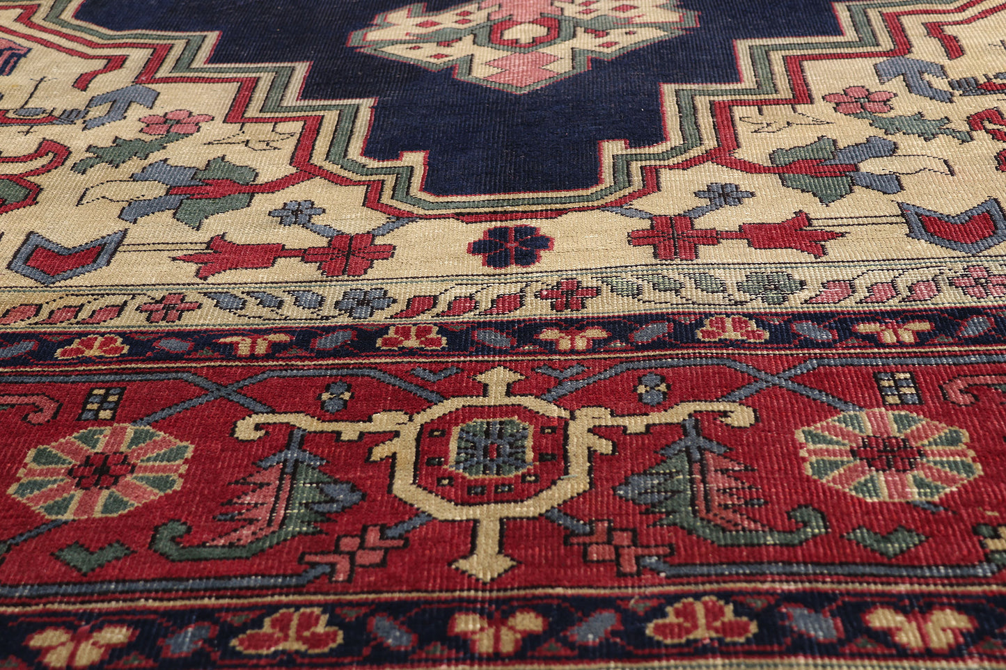 12 x 15 - Navy Blue Antique Serapi Rug - 79412