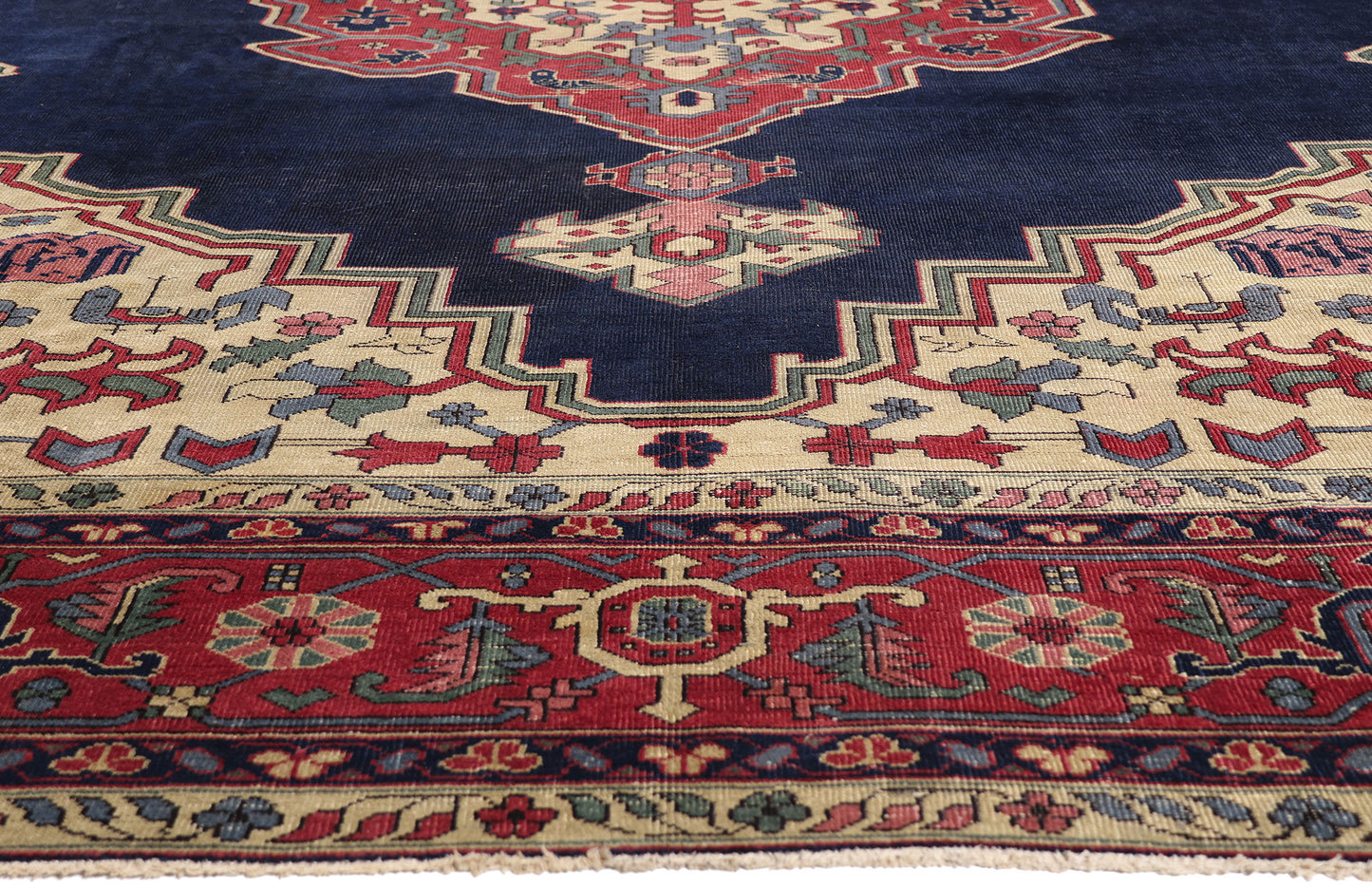 12 x 15 - Navy Blue Antique Serapi Rug - 79412