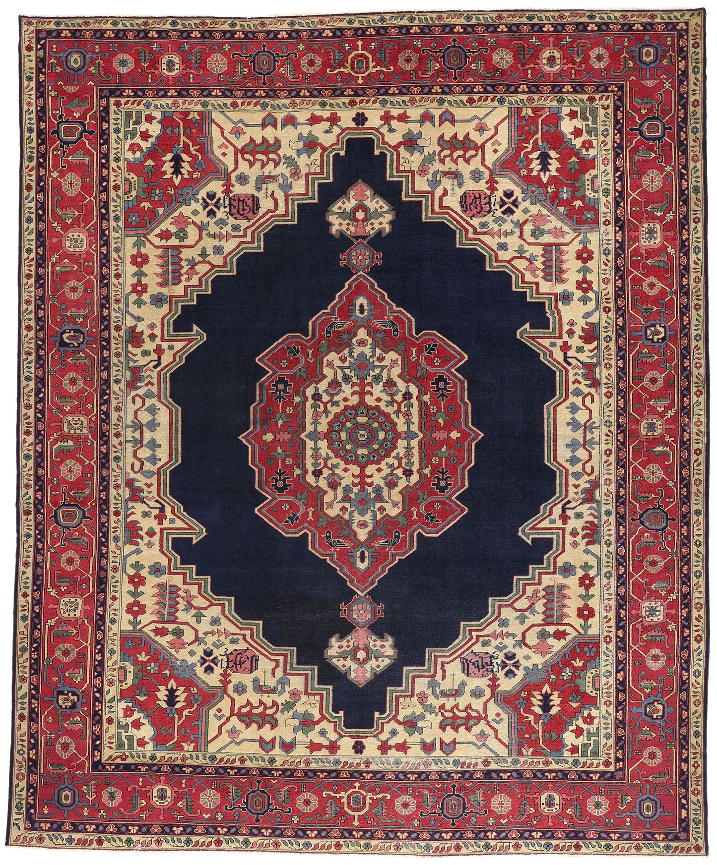 12 x 15 - Navy Blue Antique Serapi Rug - 79412