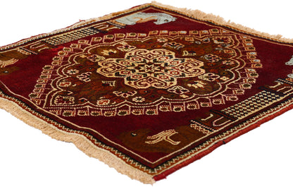 2 x 2 - Red Vintage Persian Shiraz Rug - 79414