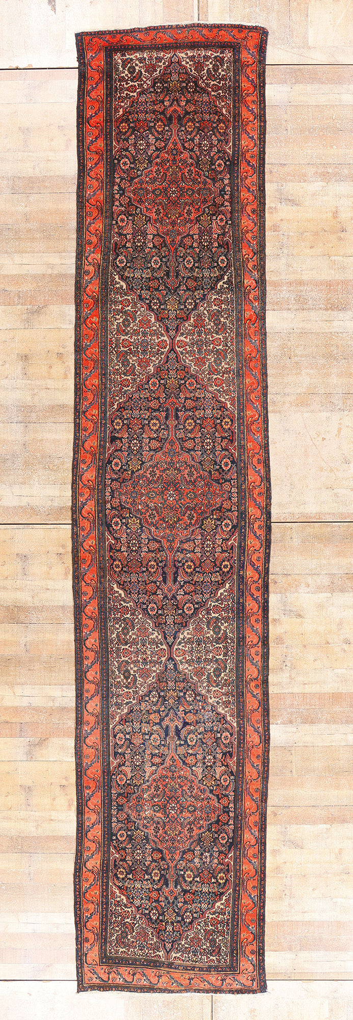 3 x 17 - Navy Blue Antique Bibikabad Rug - 79415